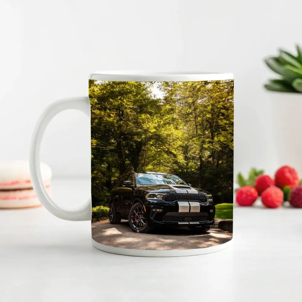 Dodge Durango Black SUV Forest Setting – Mugs