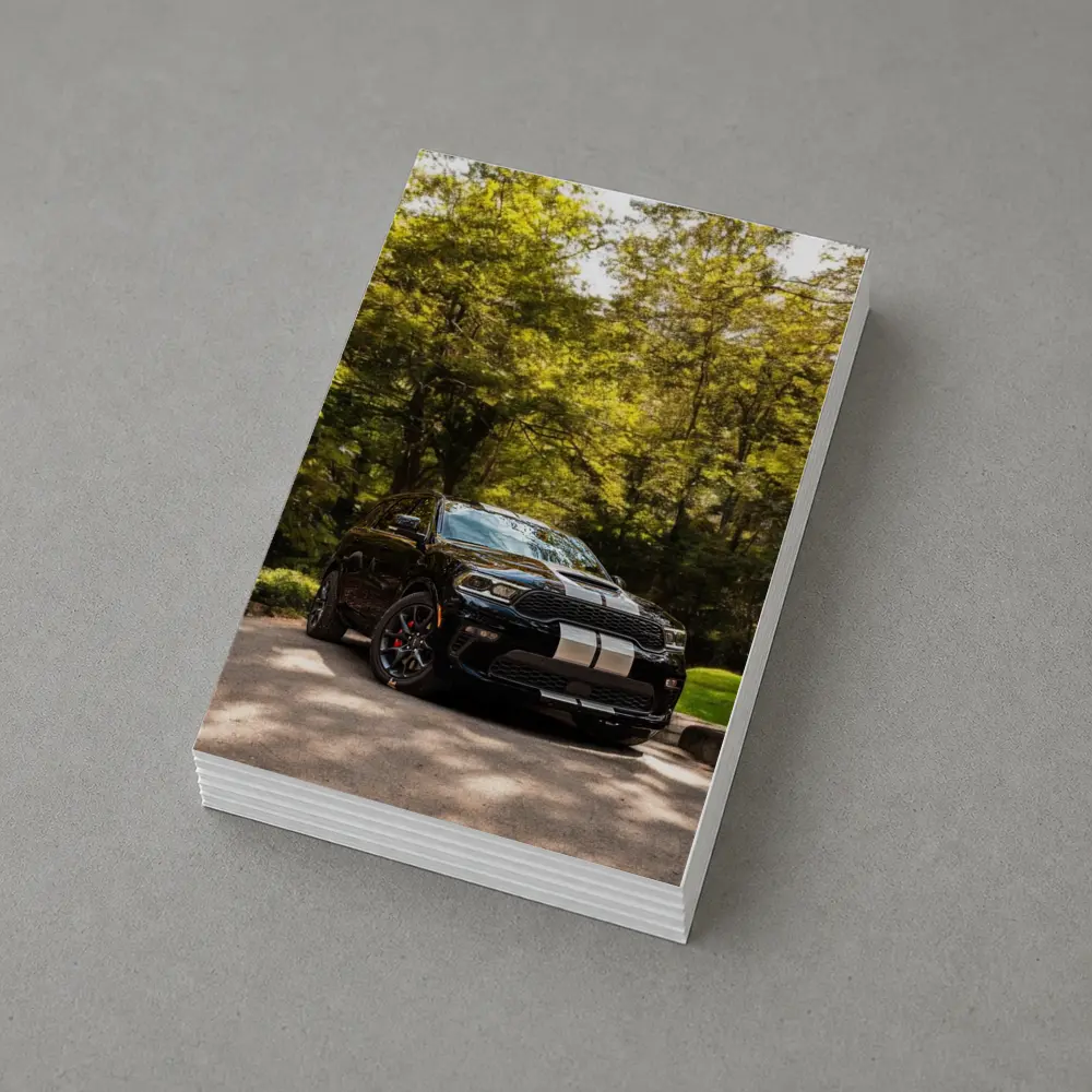 Dodge Durango Black SUV Forest Setting – Postcards