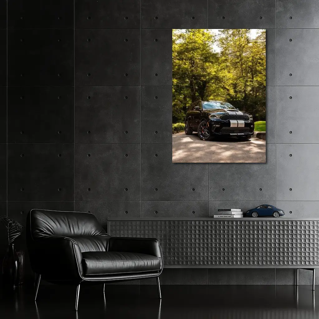 Dodge Durango Black SUV Forest Setting – Wall Art