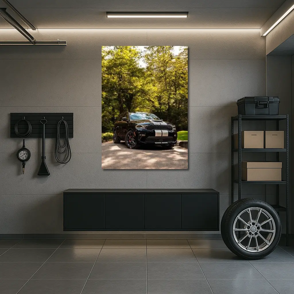 Dodge Durango Black SUV Forest Setting – Wall Art