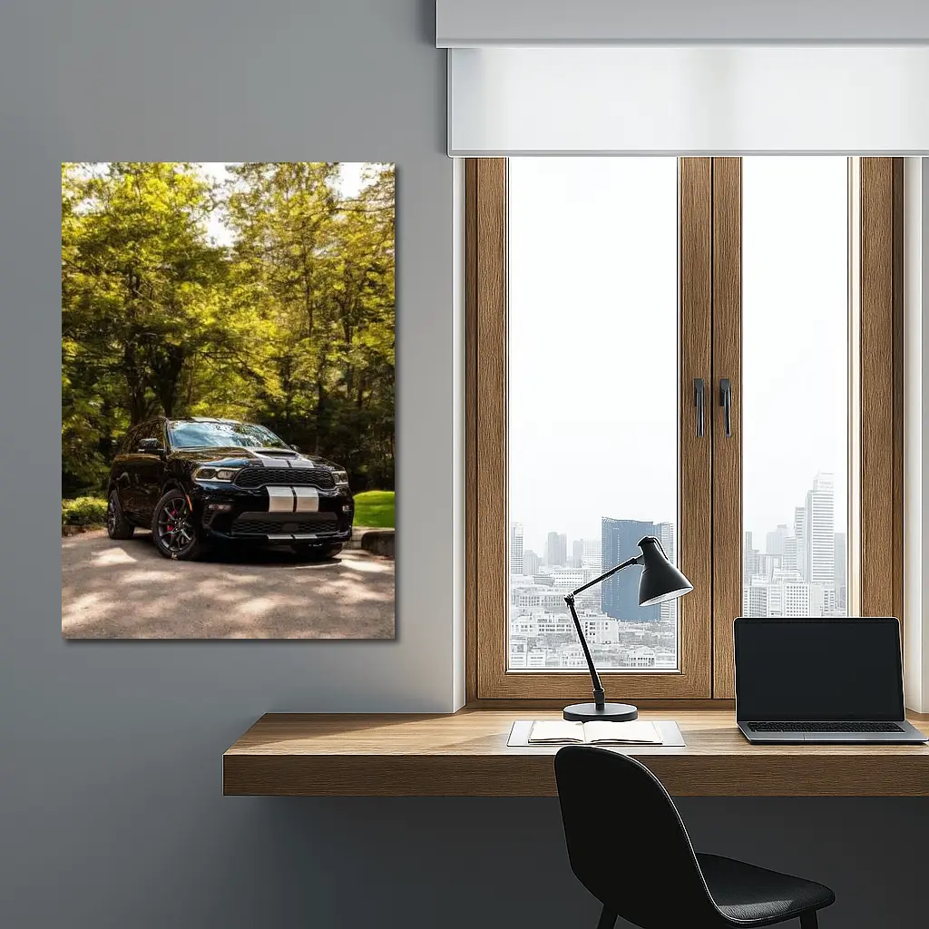 Dodge Durango Black SUV Forest Setting – Wall Art
