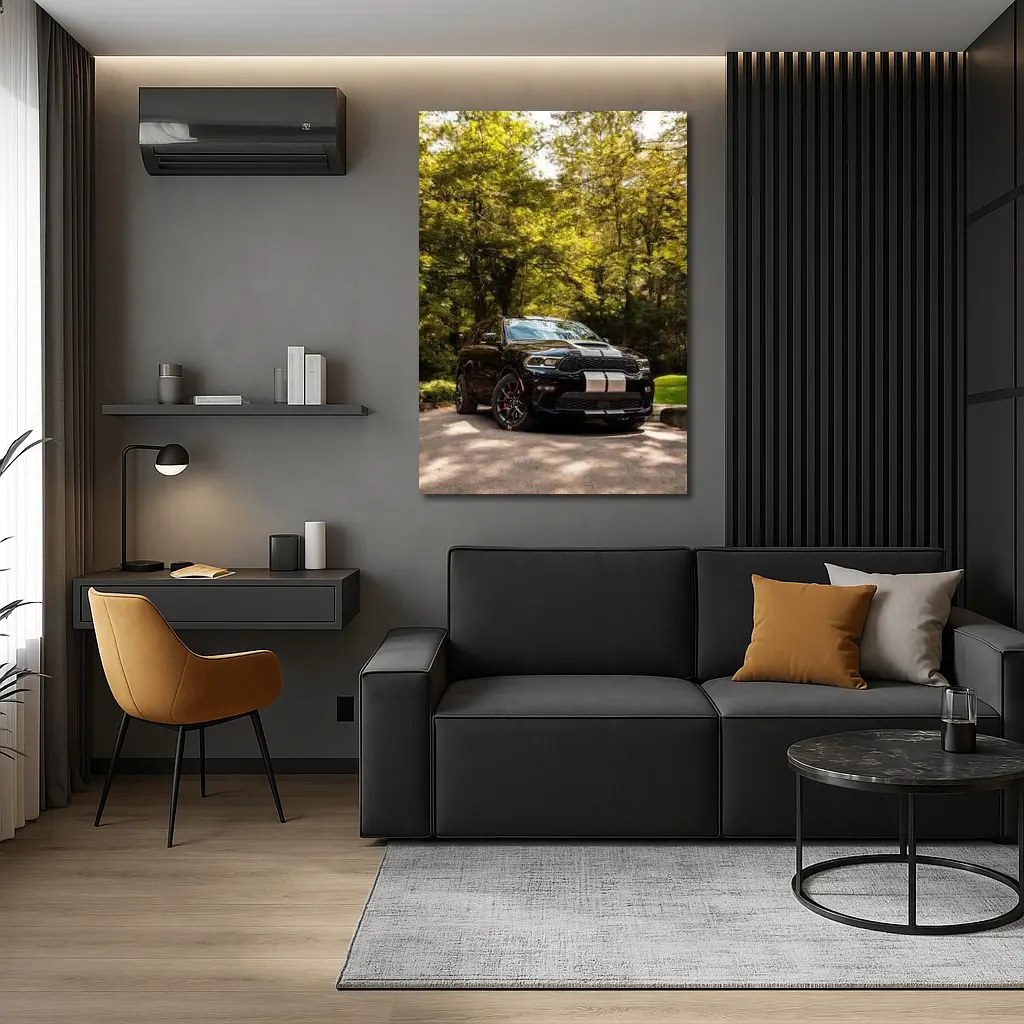 Dodge Durango Black SUV Forest Setting – Wall Art
