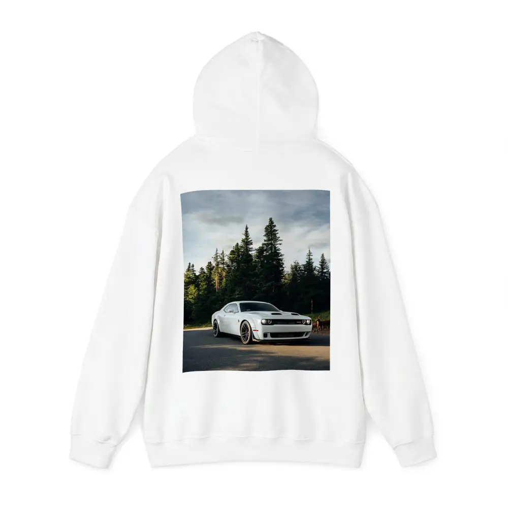 Dodge Challenger Hellcat White Forest Road – Hoodies
