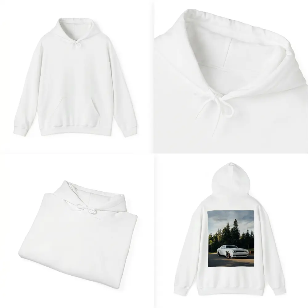 Dodge Challenger Hellcat White Forest Road – Hoodies
