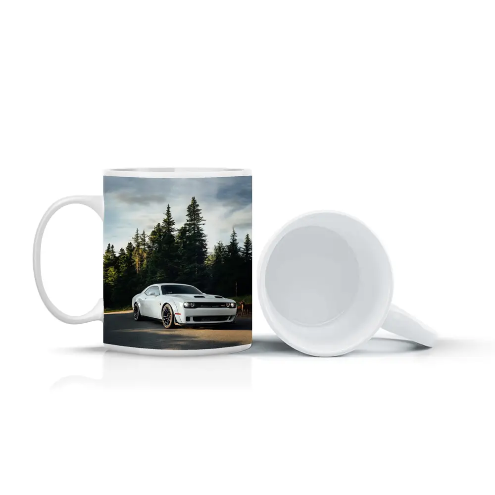 Dodge Challenger Hellcat White Forest Road – Mugs