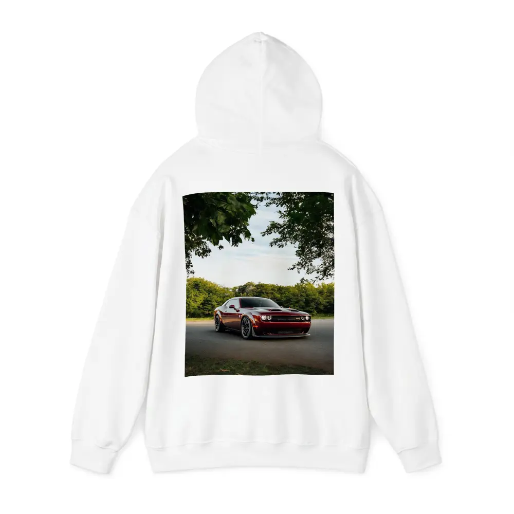 Dodge Challenger Hellcat Parked Under Trees – Hoodies