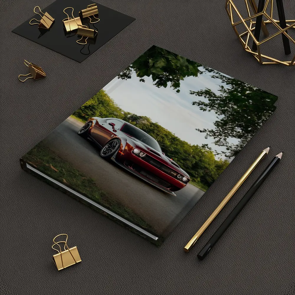Dodge Challenger Hellcat Parked Under Trees – Notebooks