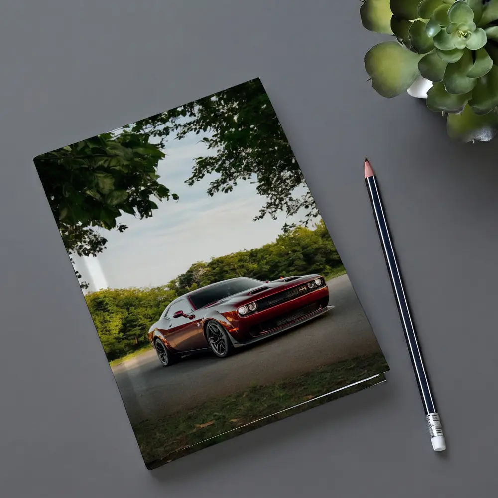 Dodge Challenger Hellcat Parked Under Trees – Notebooks