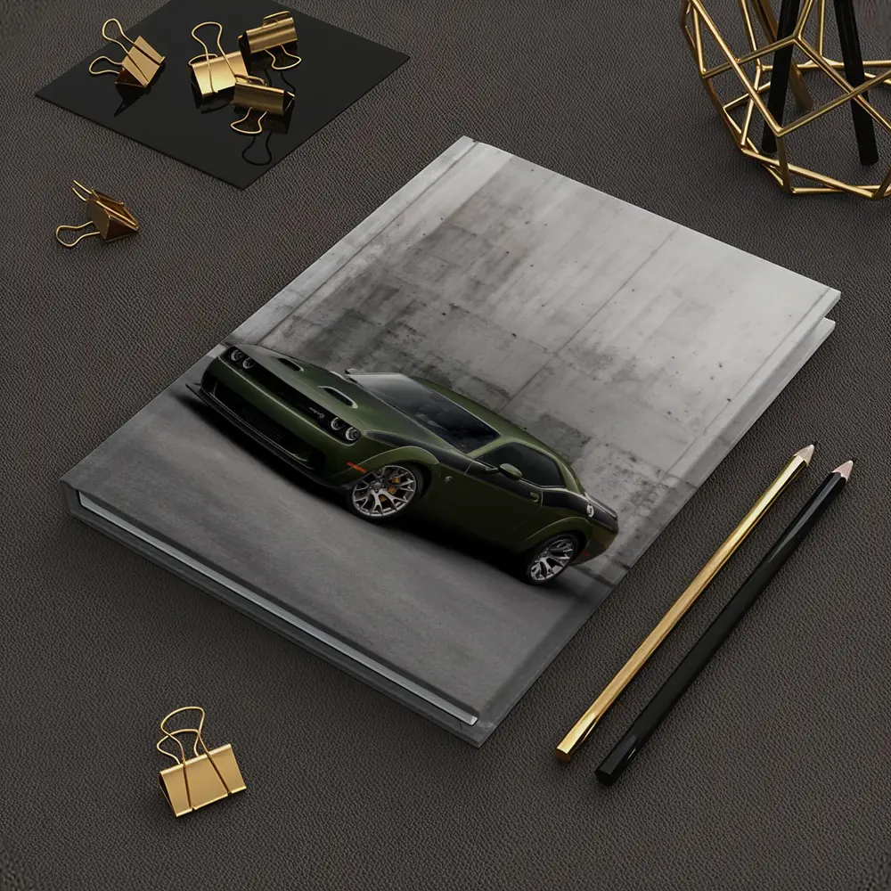Dodge Challenger SRT Hellcat Green Concrete Wall – Notebooks