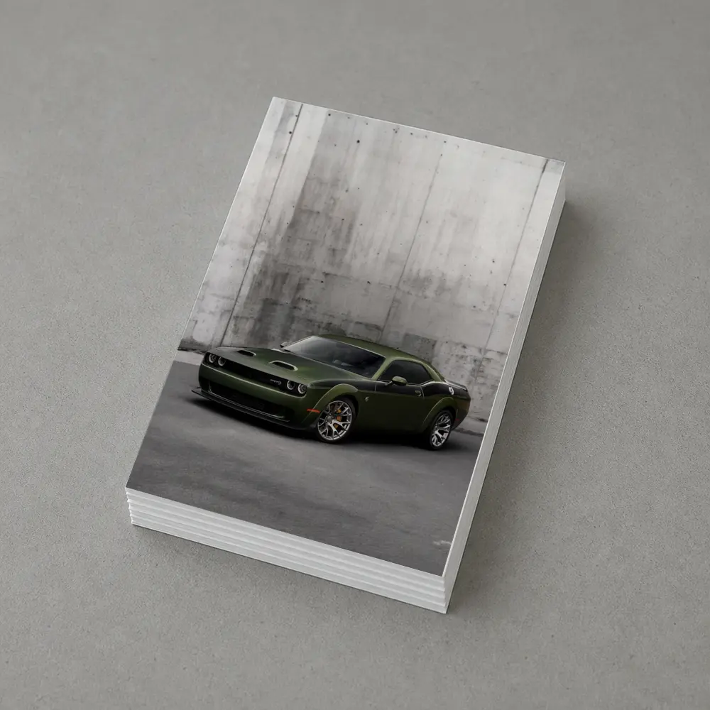 Dodge Challenger SRT Hellcat Green Concrete Wall – Postcards