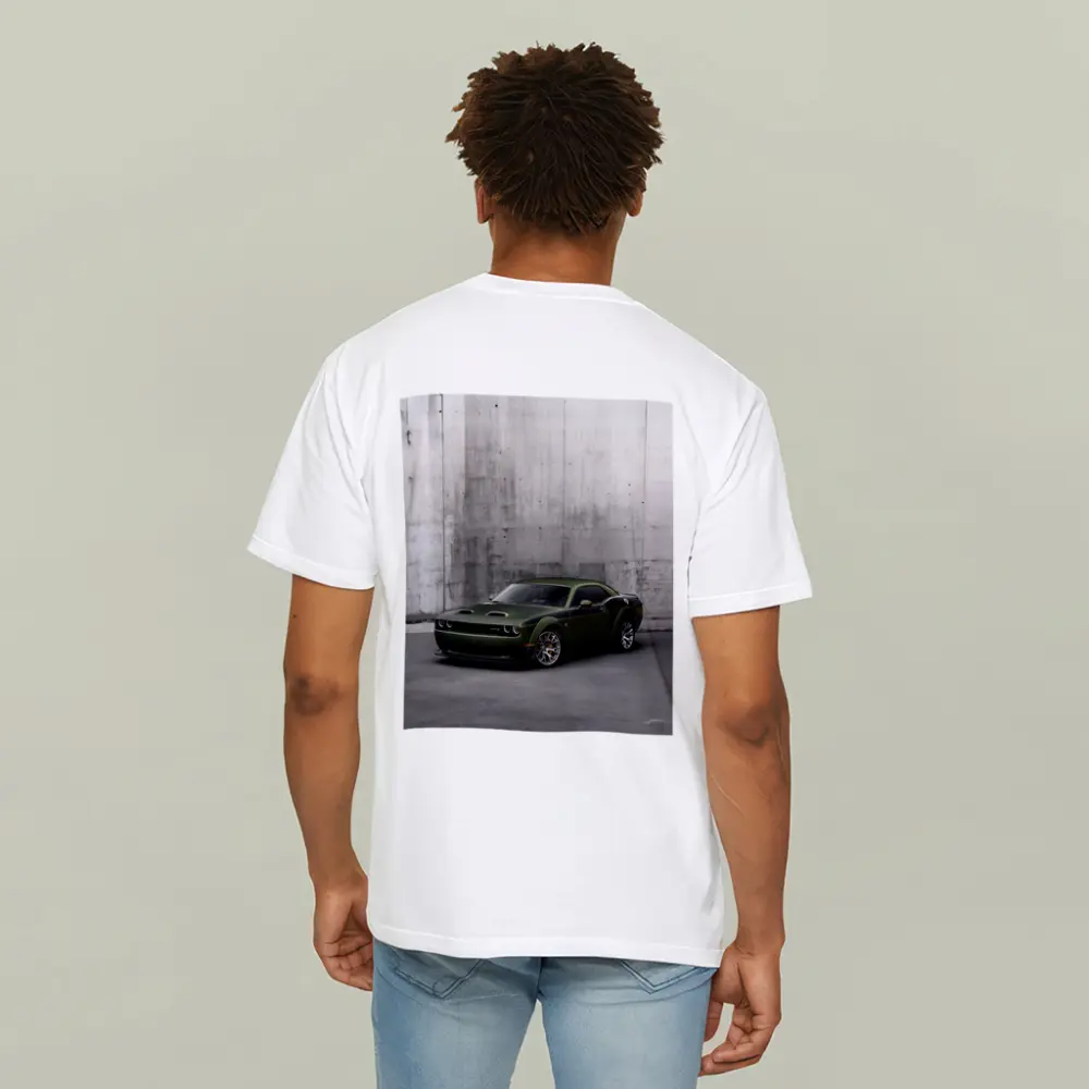 Dodge Challenger SRT Hellcat Green Concrete Wall – T-Shirts