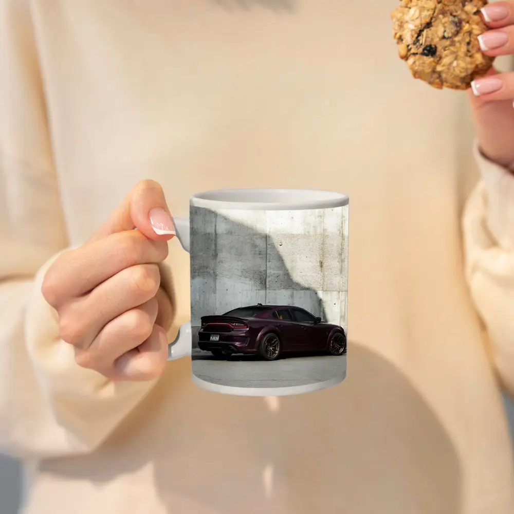 Dodge Charger Dark Purple Concrete Wall – Mugs