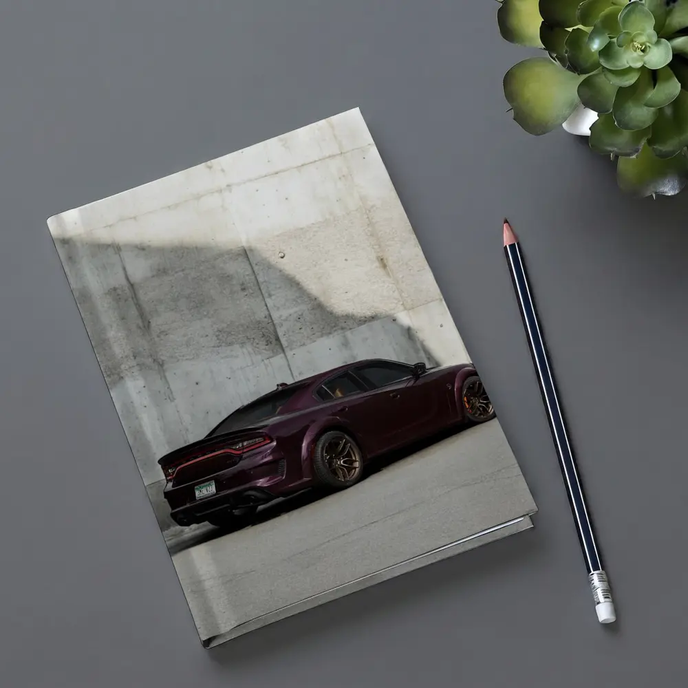 Dodge Charger Dark Purple Concrete Wall – Notebooks