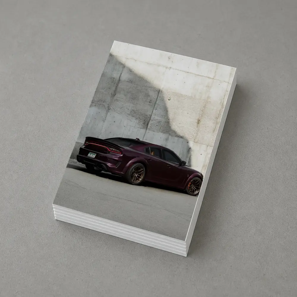Dodge Charger Dark Purple Concrete Wall – Postcards