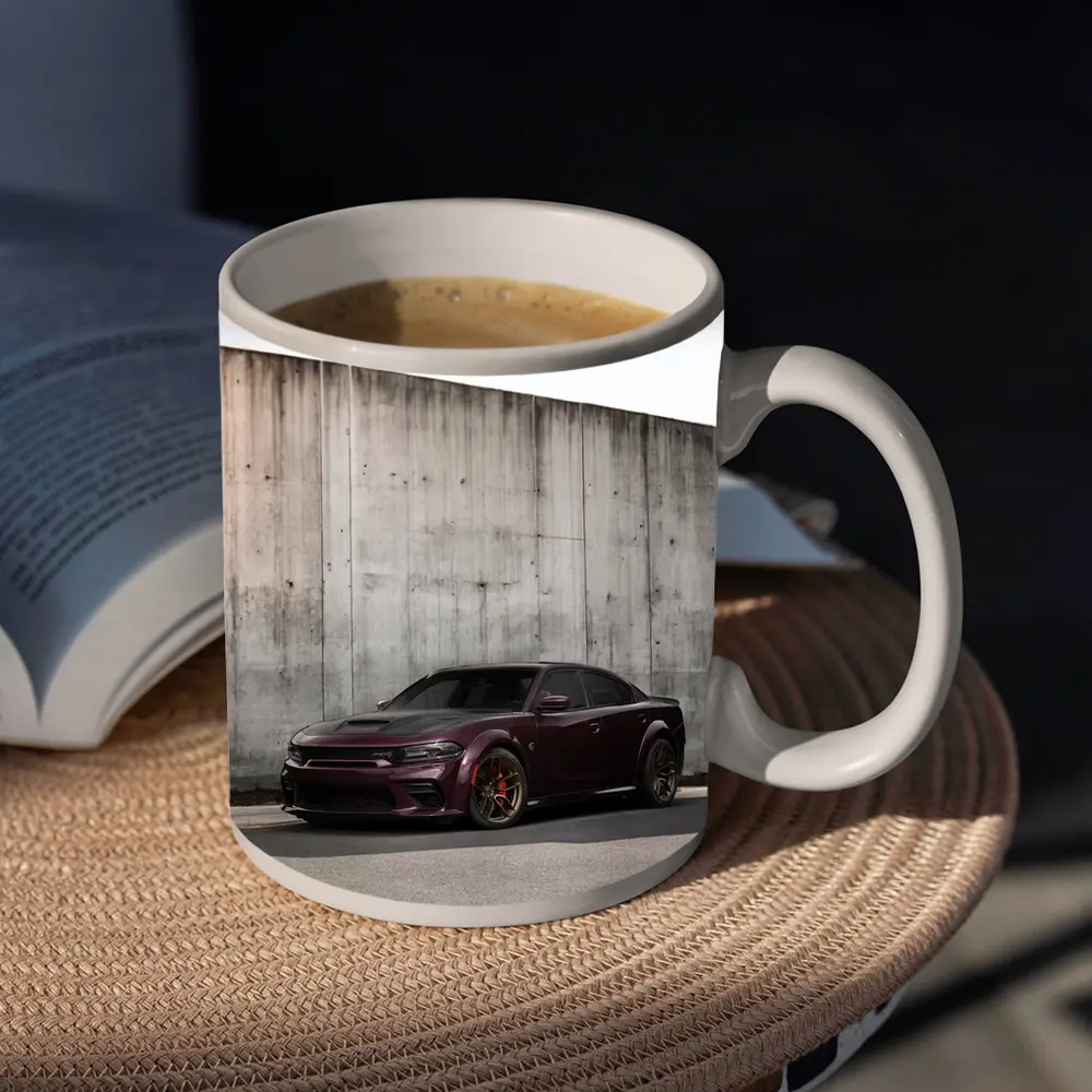 Dodge Charger Purple Stance Concrete Wall – Mugs