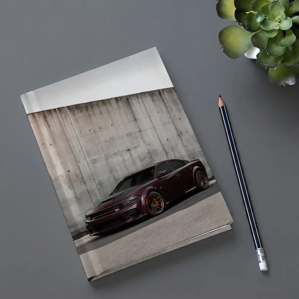 Dodge Charger Purple Stance Concrete Wall – Notebooks