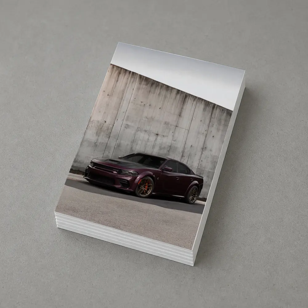 Dodge Charger Purple Stance Concrete Wall – Postcards