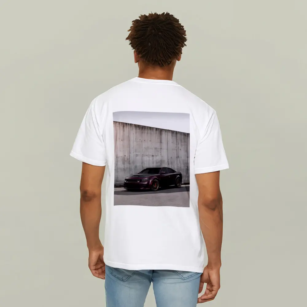 Dodge Charger Purple Stance Concrete Wall – T-Shirts