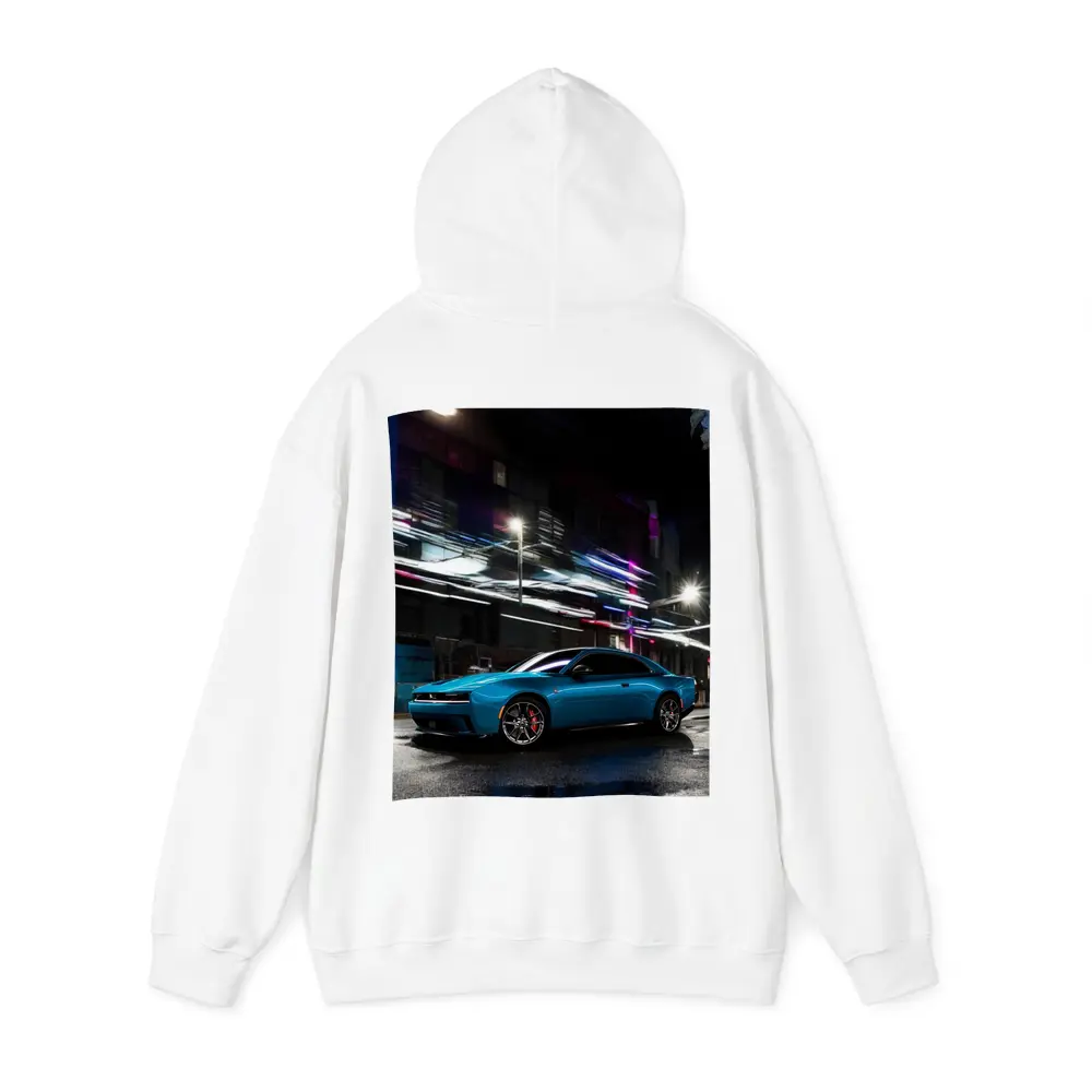 Dodge Charger Blue Neon City Night – Hoodies