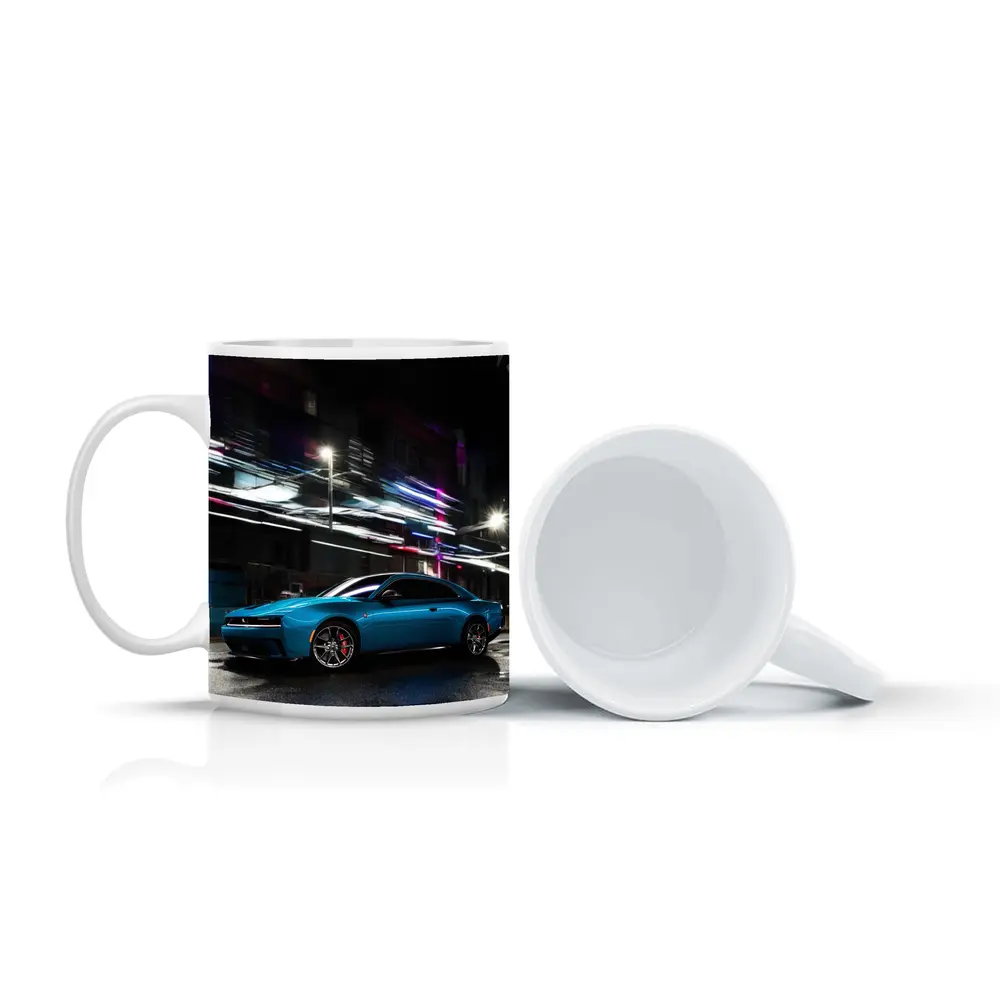 Dodge Charger Blue Neon City Night – Mugs