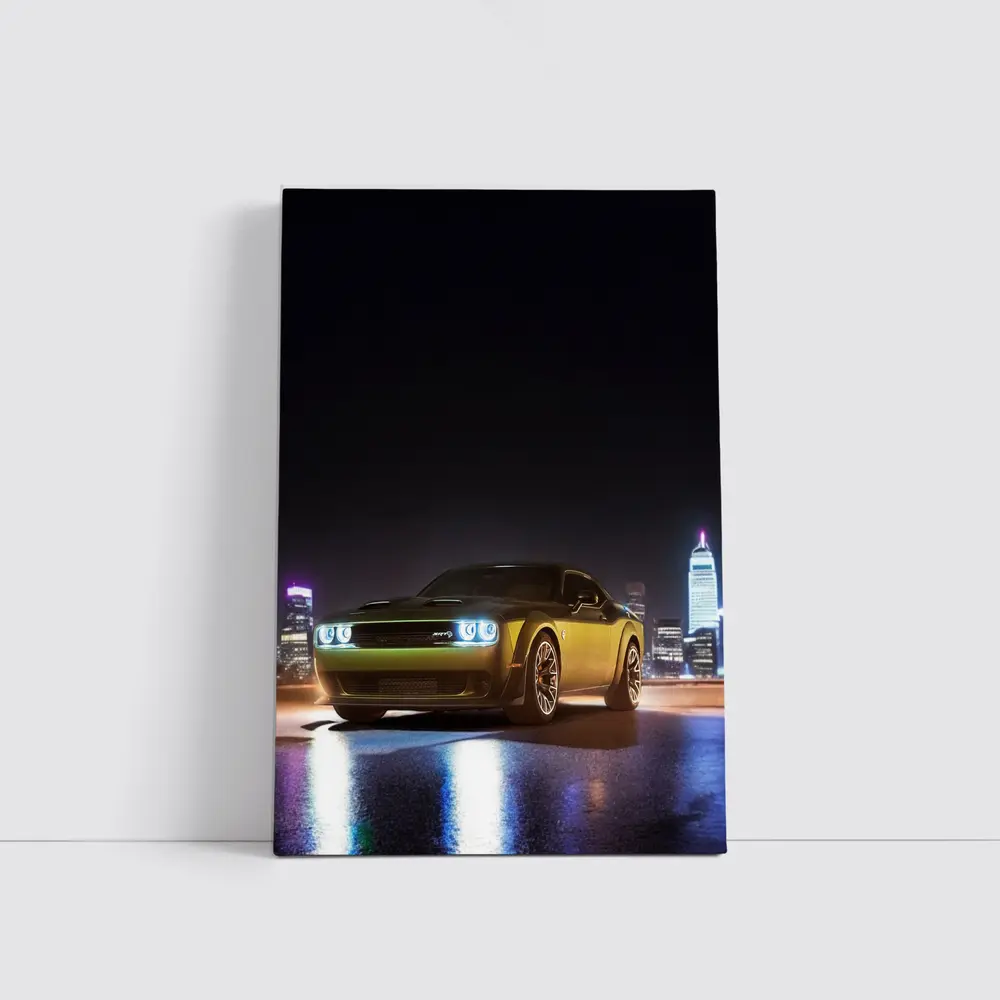 Dodge Challenger SRT Night City Skyline – Wall Art