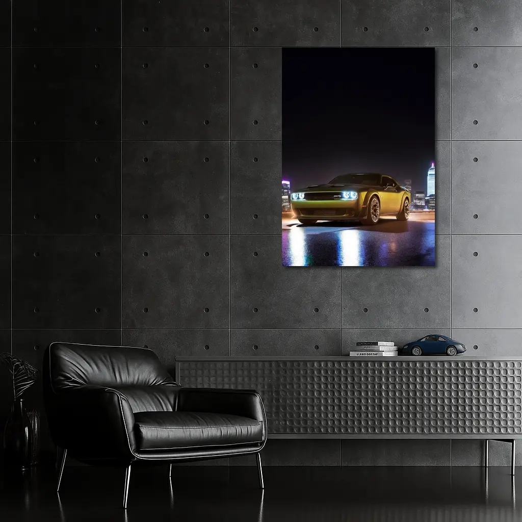 Dodge Challenger SRT Night City Skyline – Wall Art