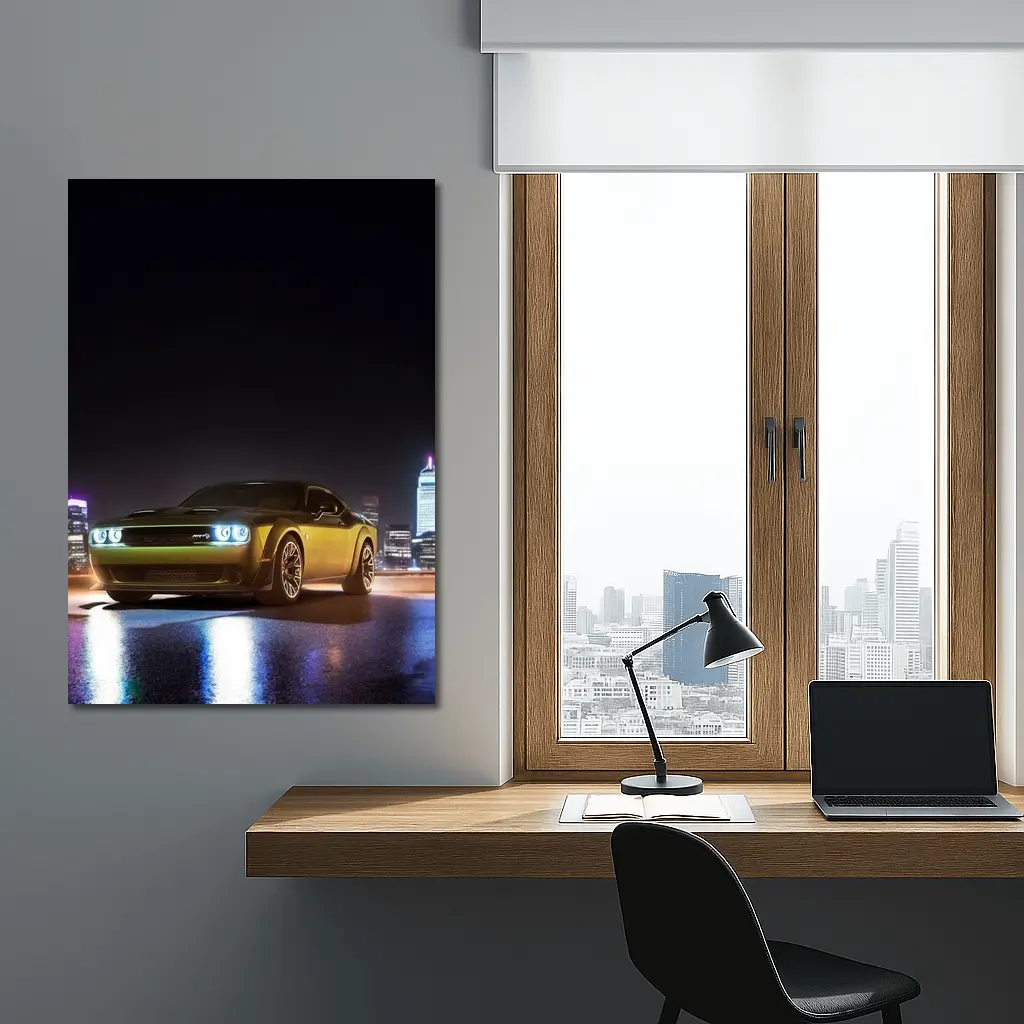 Dodge Challenger SRT Night City Skyline – Wall Art