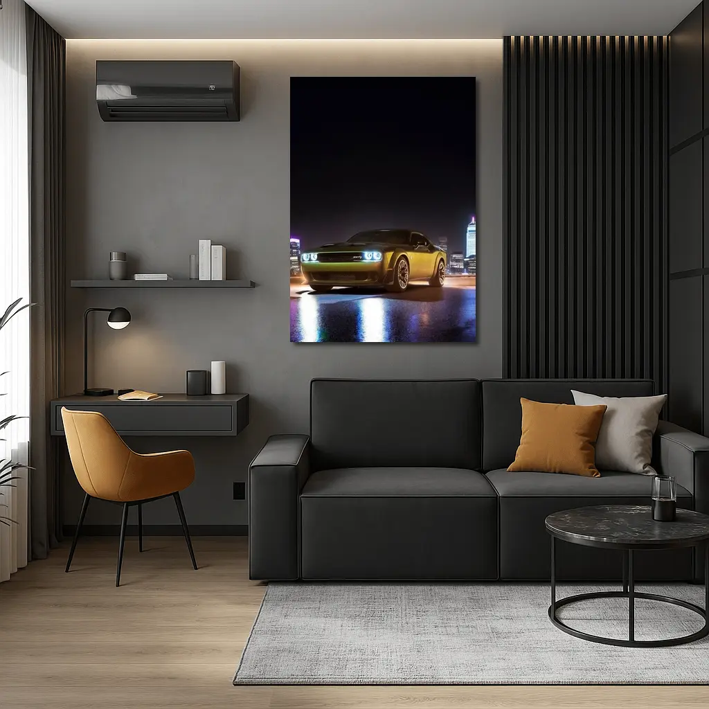 Dodge Challenger SRT Night City Skyline – Wall Art