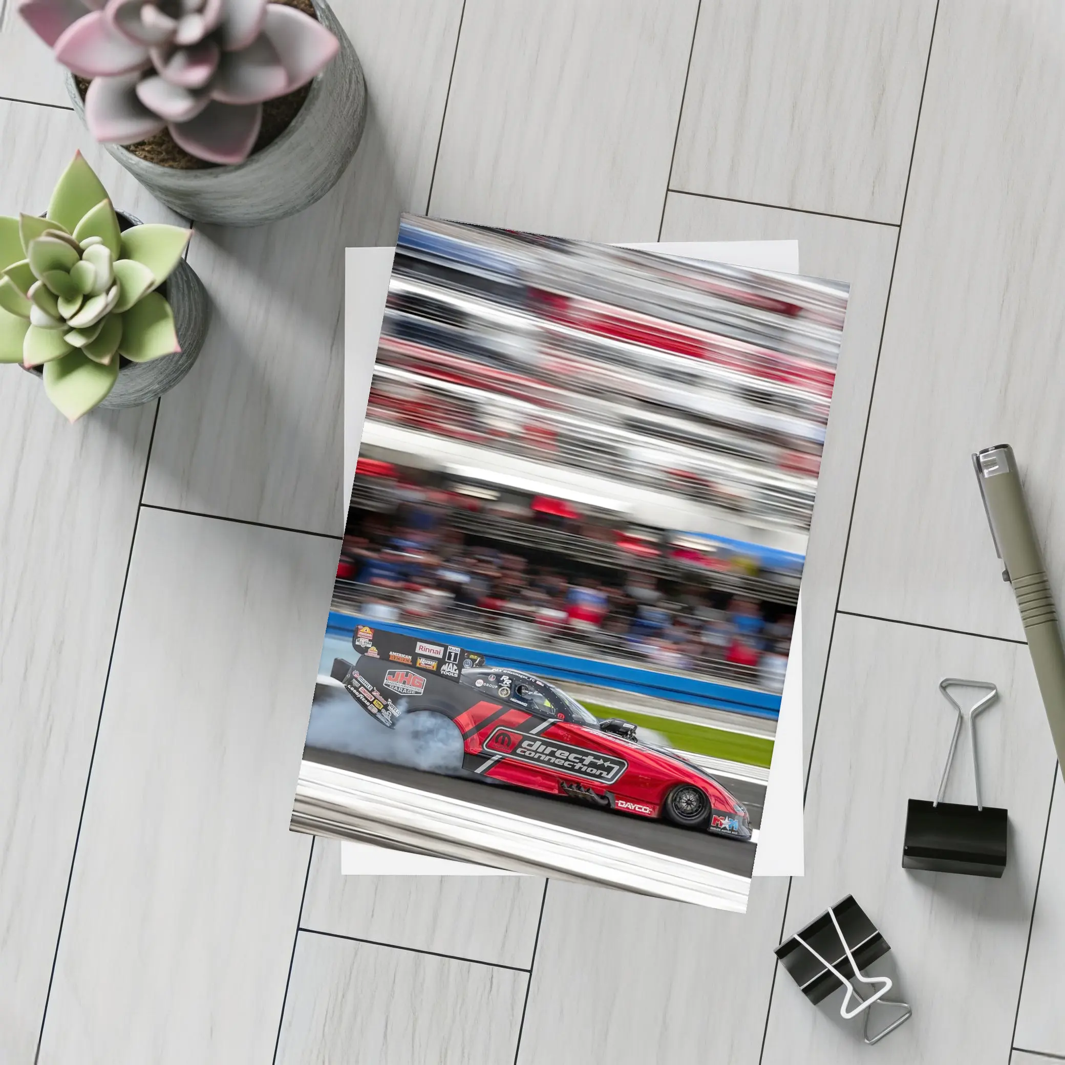 Dodge Funny Car Drag Racing Track Action – Postcards