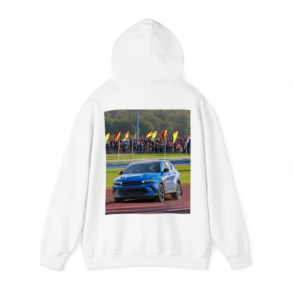 Dodge Hornet Blue SUV On Racing Track – Hoodies