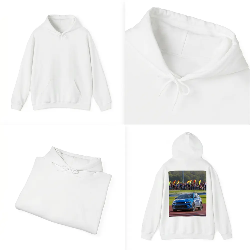 Dodge Hornet Blue SUV On Racing Track – Hoodies