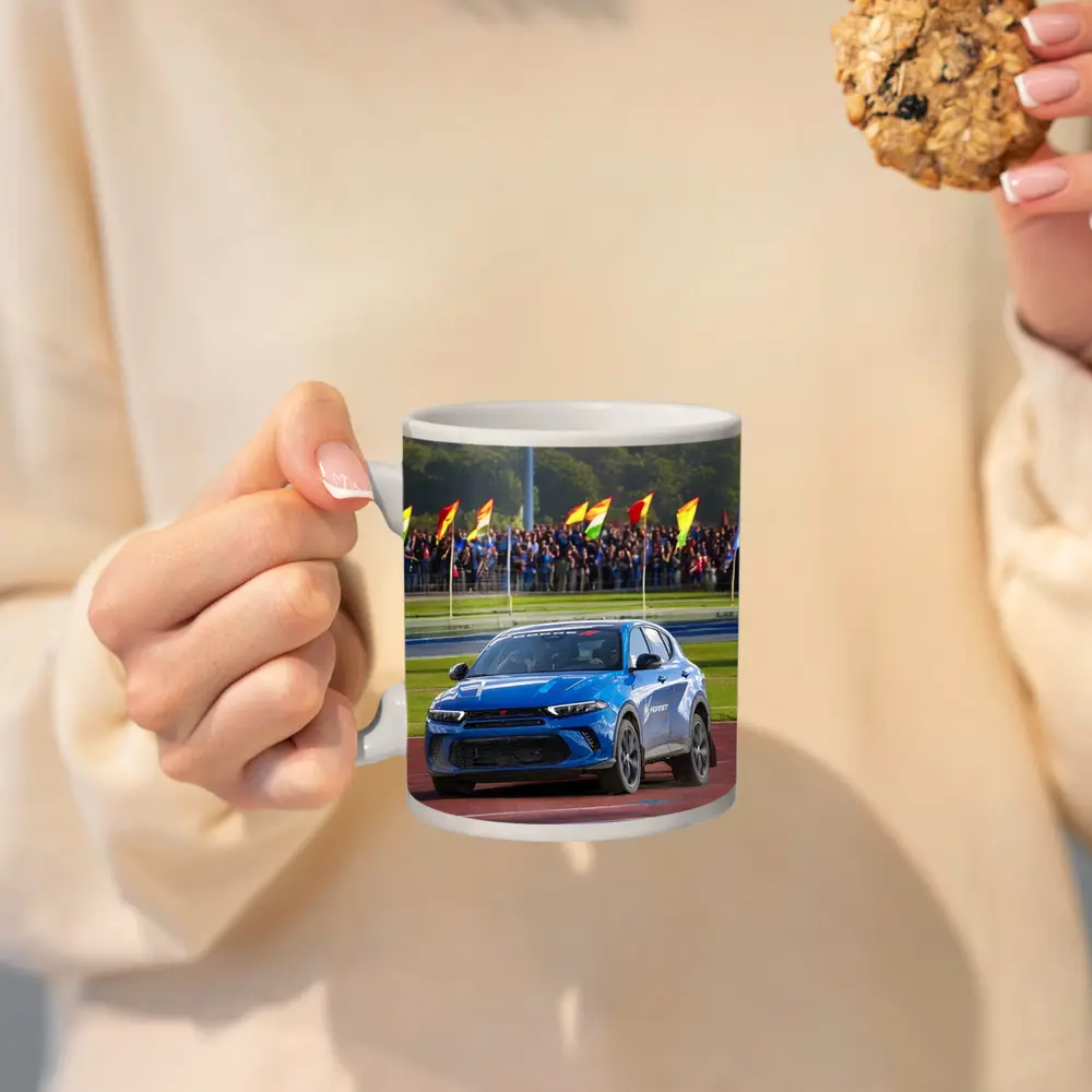 Dodge Hornet Blue SUV On Racing Track – Mugs