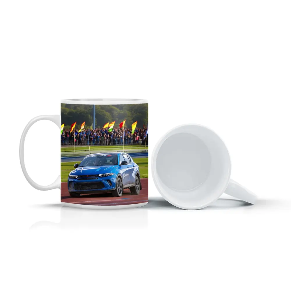 Dodge Hornet Blue SUV On Racing Track – Mugs