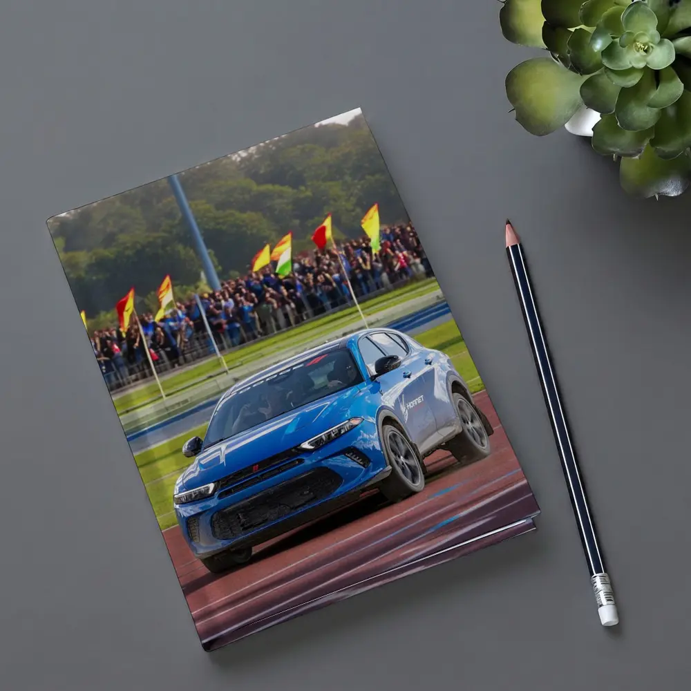 Dodge Hornet Blue SUV On Racing Track – Notebooks