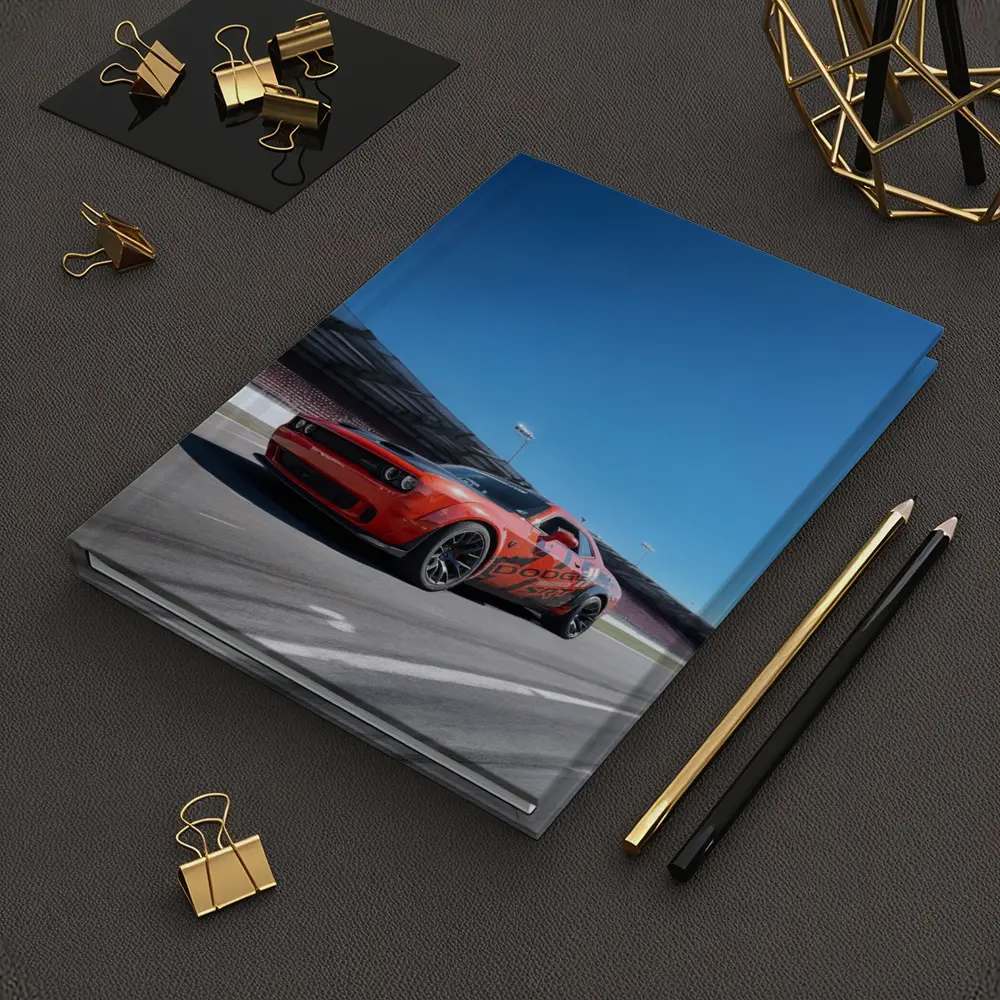 Dodge Challenger Red On Race Track – Notebooks