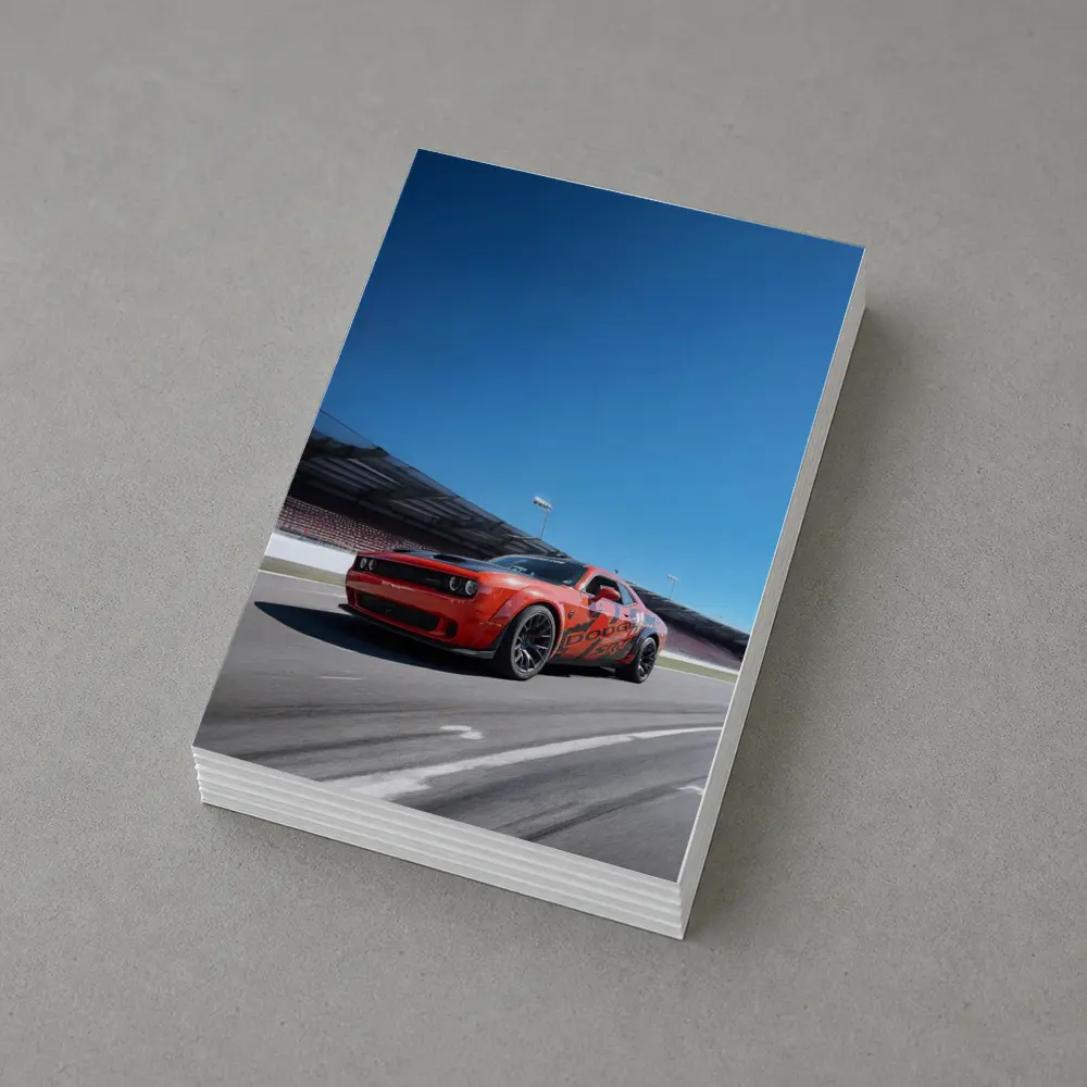 Dodge Challenger Red On Race Track – Postcards