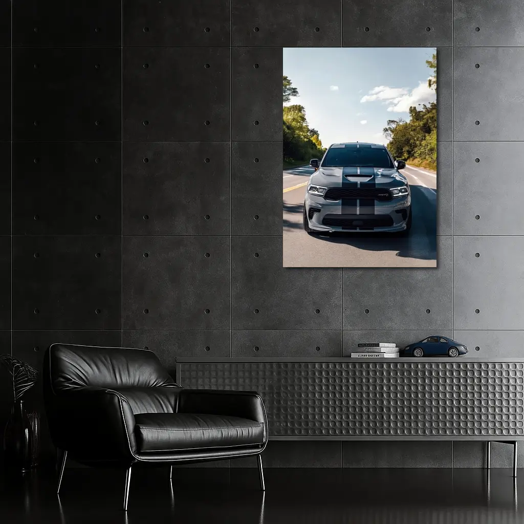 Dodge Durango SRT Gray Racing Stripes Road – Wall Art