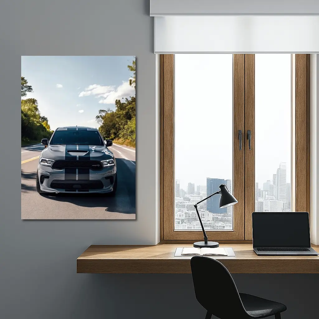 Dodge Durango SRT Gray Racing Stripes Road – Wall Art
