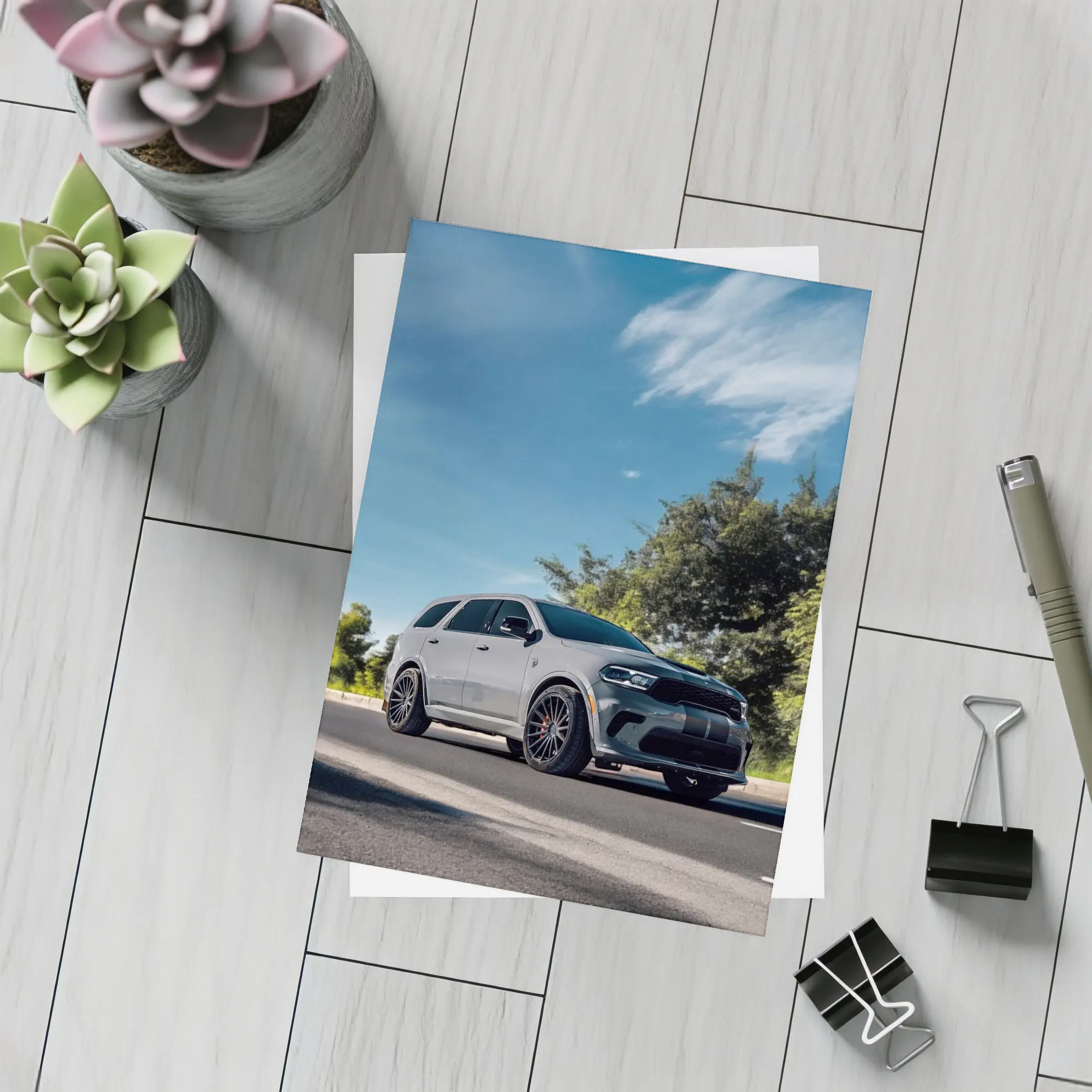 Dodge Durango SRT Gray SUV Open Road – Postcards
