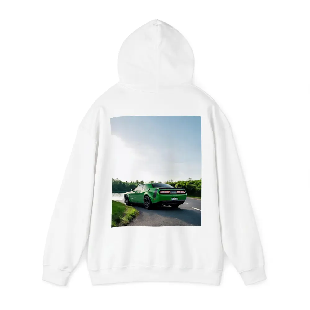 Dodge Challenger Green Muscle Car Road River – Hoodies