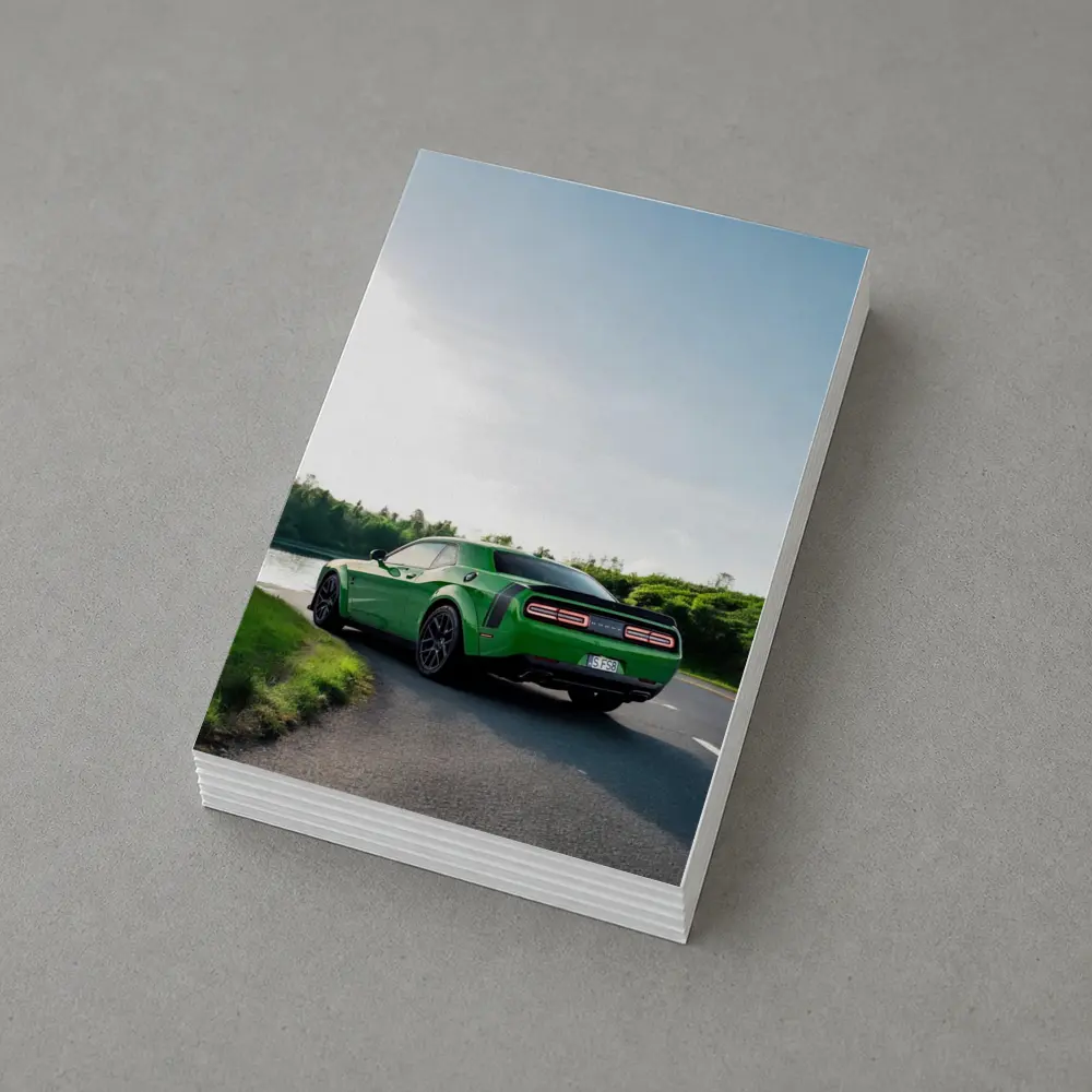 Dodge Challenger Green Muscle Car Road River – Postcards