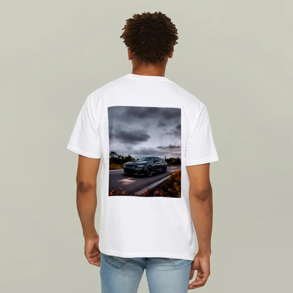 Dodge Charger Dark Road Cloudy Sky – T-Shirts