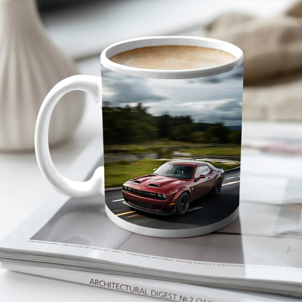Dodge Challenger SRT on Winding Road – Mugs