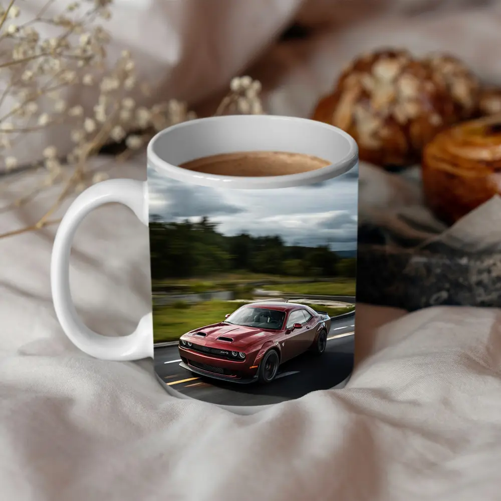 Dodge Challenger SRT on Winding Road – Mugs