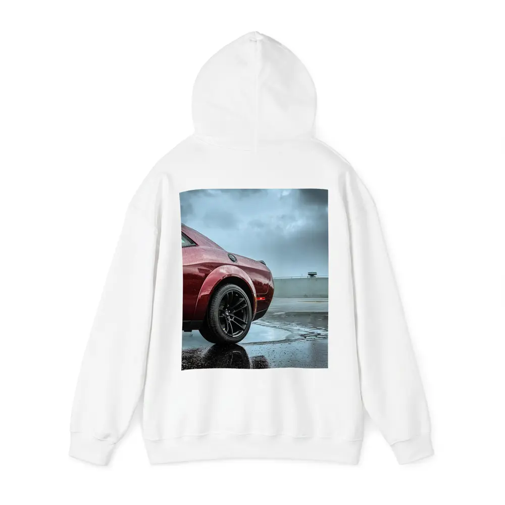 Dodge Challenger Wet Parking Lot Stormy Sky – Hoodies
