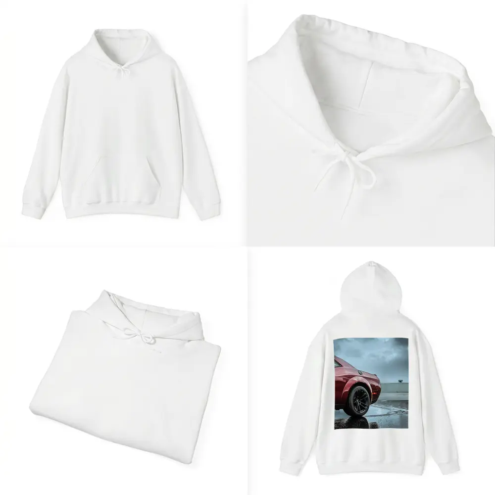 Dodge Challenger Wet Parking Lot Stormy Sky – Hoodies
