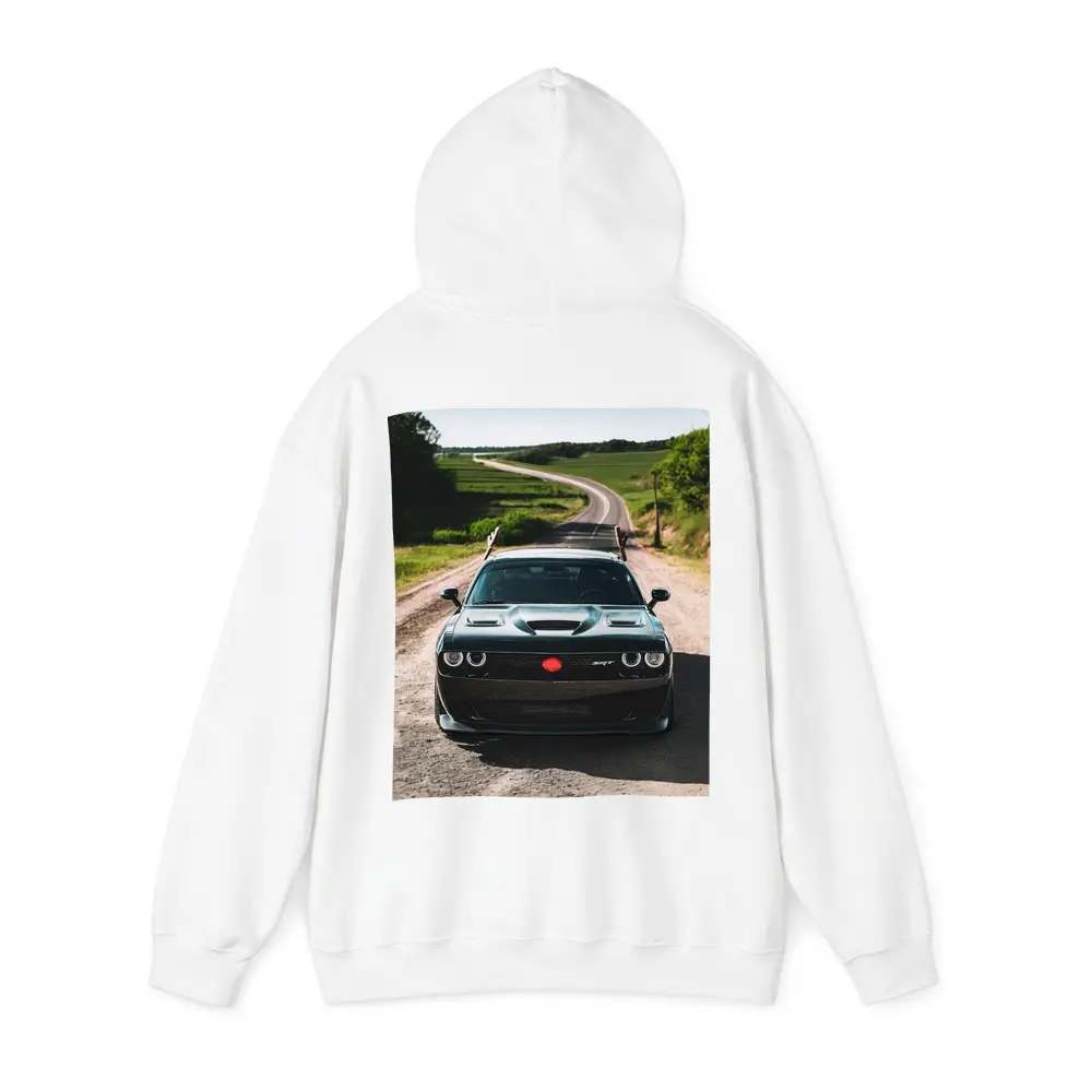 Dodge Challenger SRT on Rural Country Road – Hoodies
