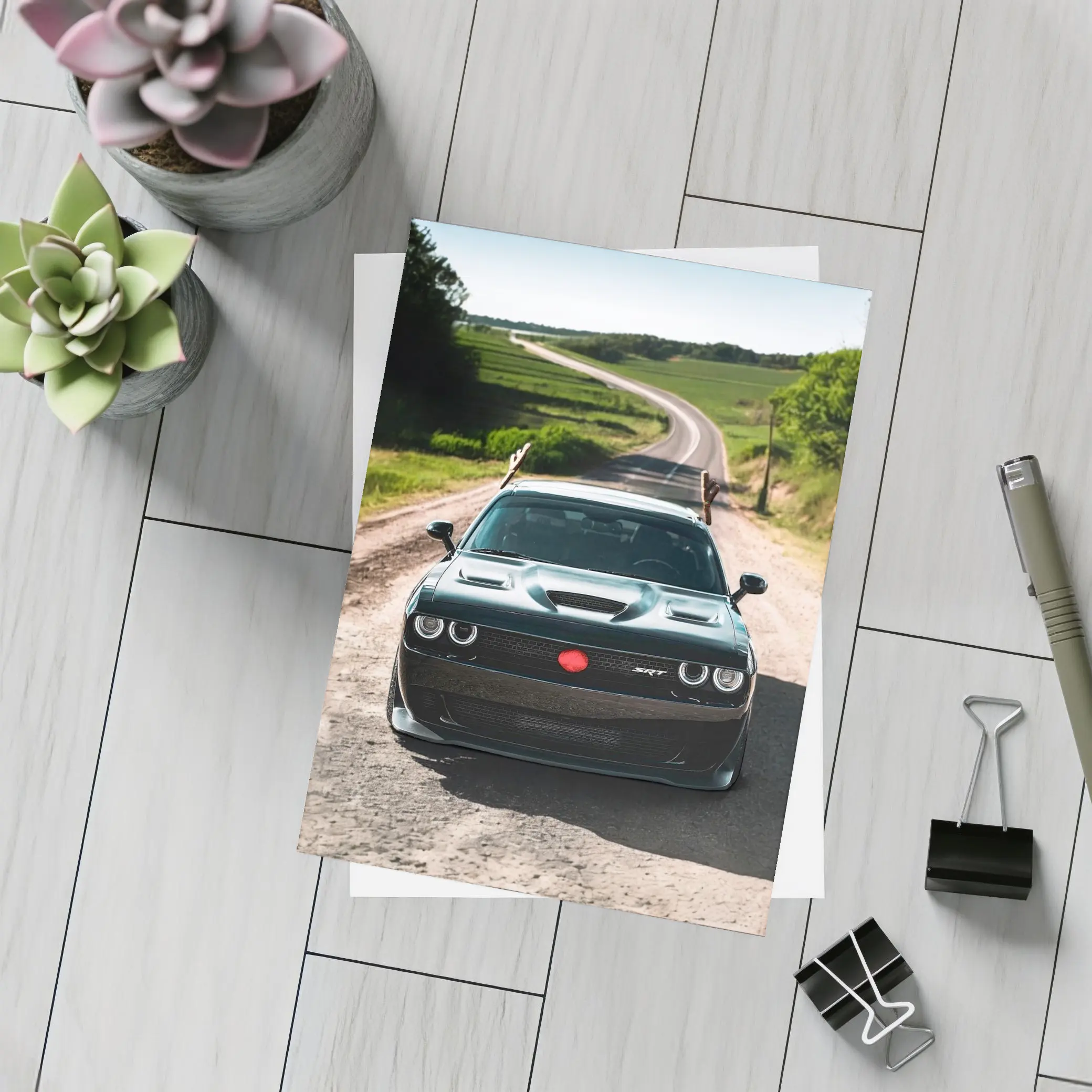Dodge Challenger SRT on Rural Country Road – Postcards
