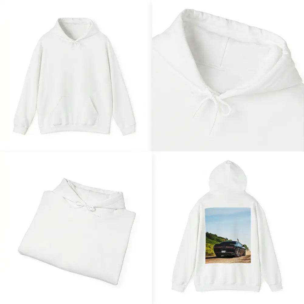 Dodge Challenger SRT On Dusty Country Road – Hoodies