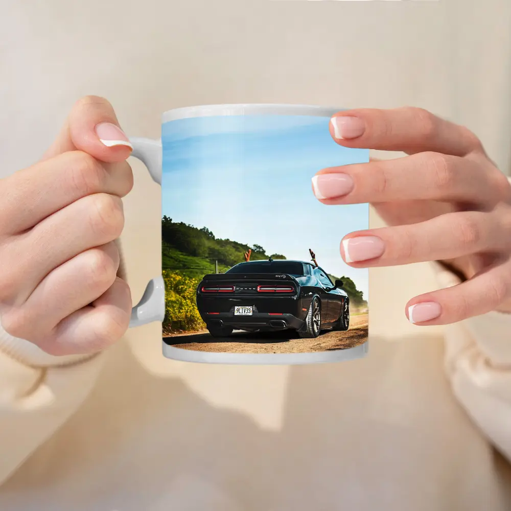 Dodge Challenger SRT On Dusty Country Road – Mugs